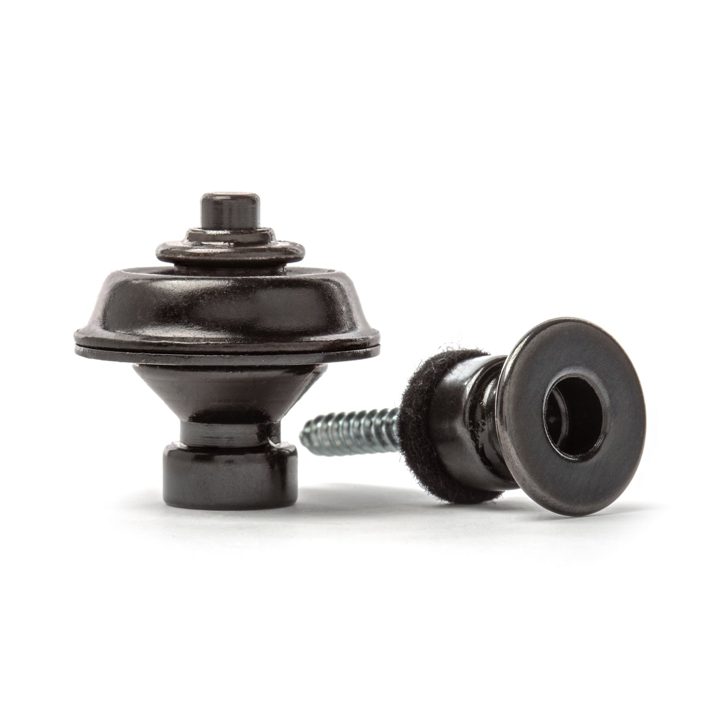 Jim Dunlop DUNLOP STRAPLOK STRAP RETAINERS TRADITIONAL BLACK STRAP BUTTON SET - SLS1503BK