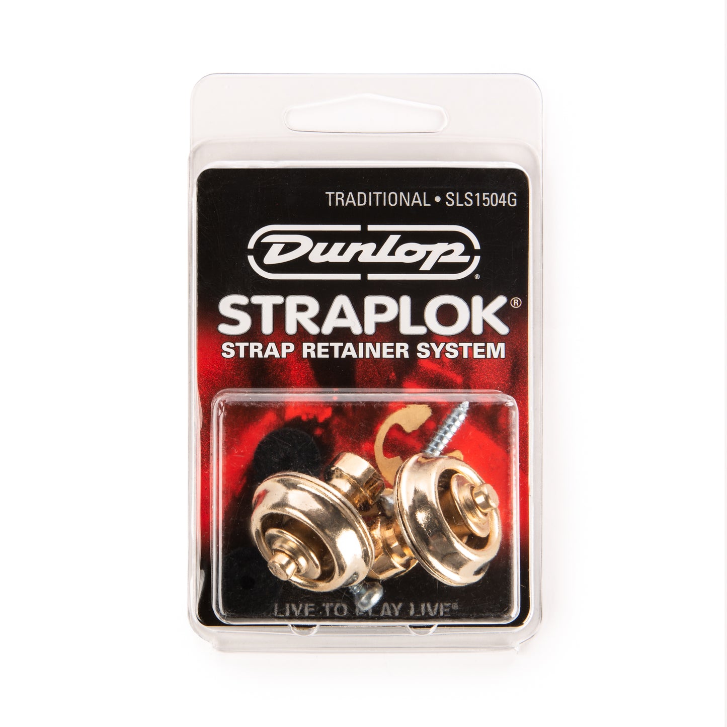 Jim Dunlop DUNLOP STRAPLOK STRAP RETAINERS TRADITIONAL GOLD STRAP BUTTON SET - SLS1504G