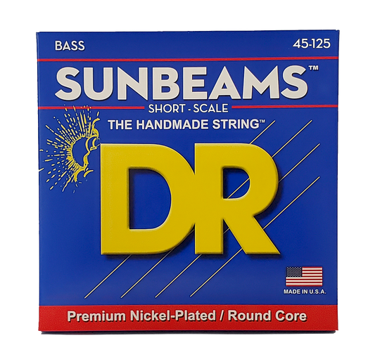 DR Strings DR Sunbeam Nickel Plated Steel Electric Bass Strings Short Scale Set - 5-String 45-125 Medium SNMR5-45