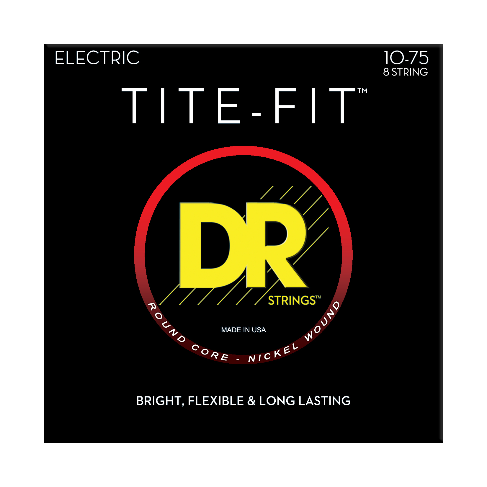 DR Strings DR TITE-FIT Nickel Plated Steel Electric Guitar String Set - 8-String 10-75 Medium TF8-10