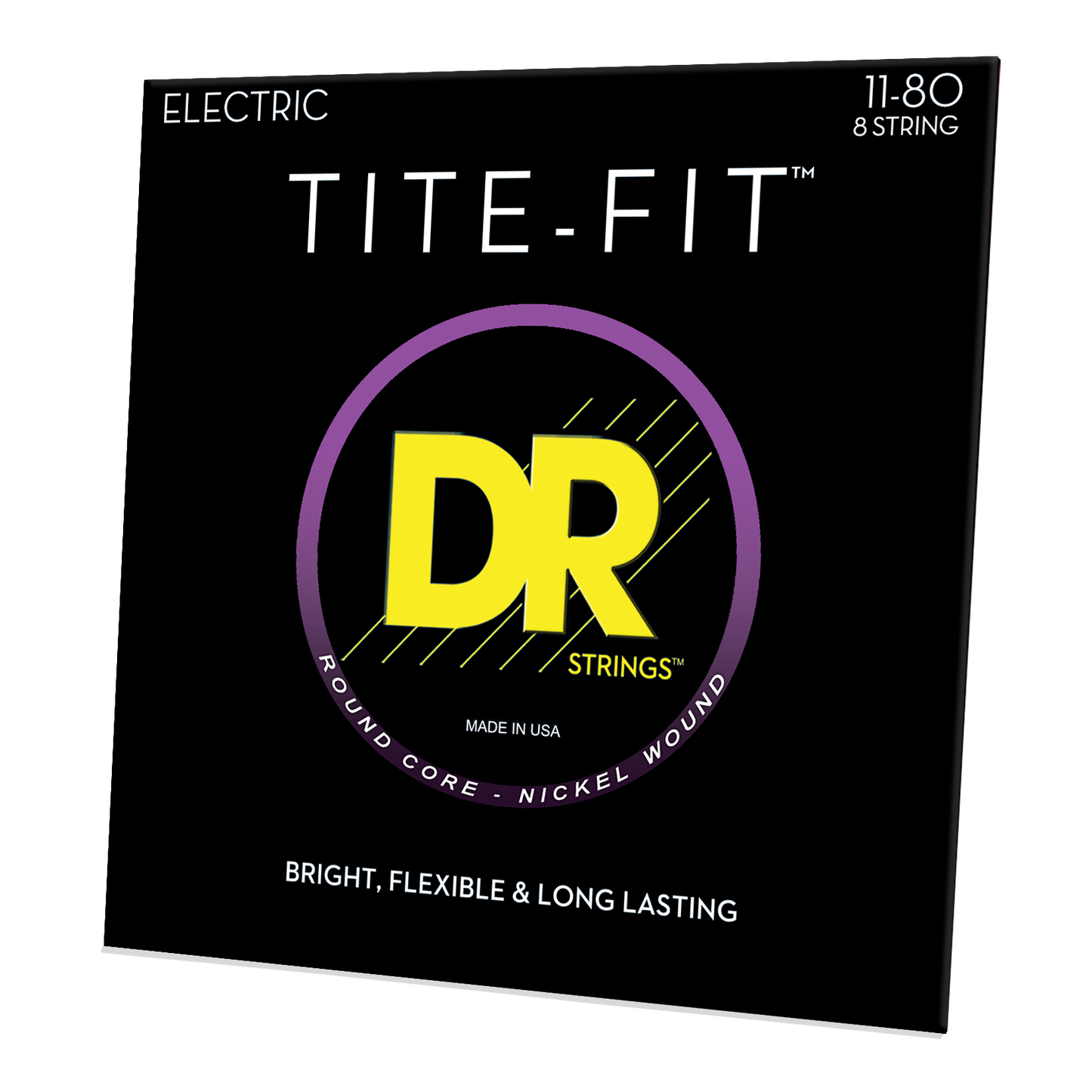 DR Strings DR TITE-FIT Nickel Plated Steel Electric Guitar String Set - 8-String 11-80 Extra Heavy TF8-11