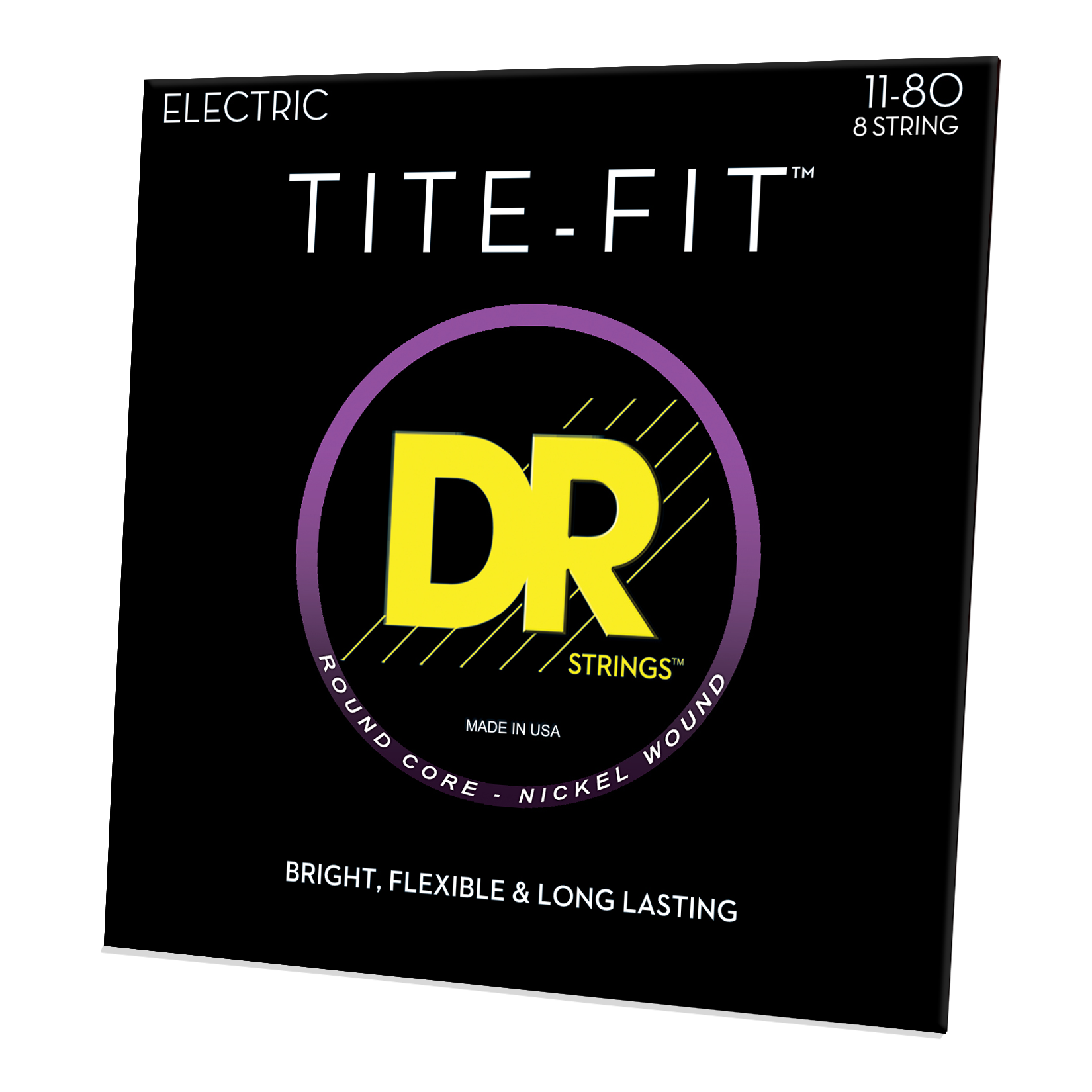 DR Strings DR TITE-FIT Nickel Plated Steel Electric Guitar String Set - 8-String 11-80 Extra Heavy TF8-11