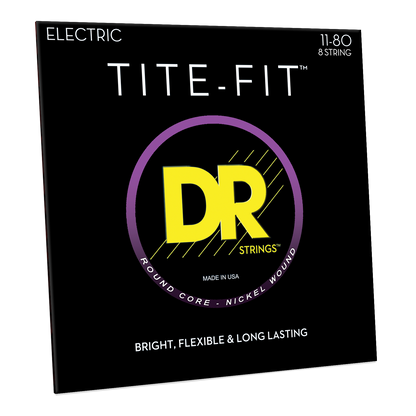 DR Strings DR TITE-FIT Nickel Plated Steel Electric Guitar String Set - 8-String 11-80 Extra Heavy TF8-11