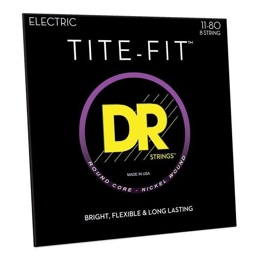 DR Strings DR TITE-FIT Nickel Plated Steel Electric Guitar String Set - 8-String 11-80 Extra Heavy TF8-11