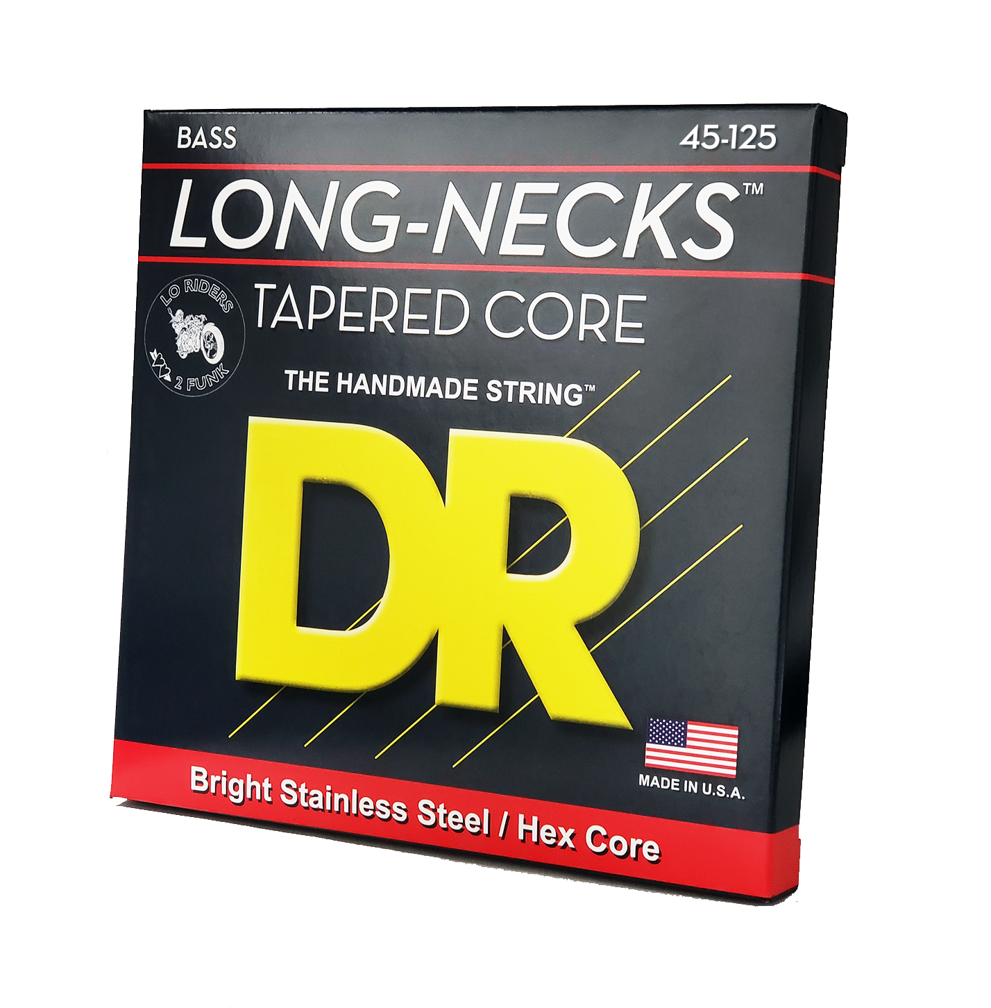 DR Strings DR Long Necks Stainless Steel Electric Bass Strings Long Scale Set - 5-String Tapered 45-125T Medium TMH5-45