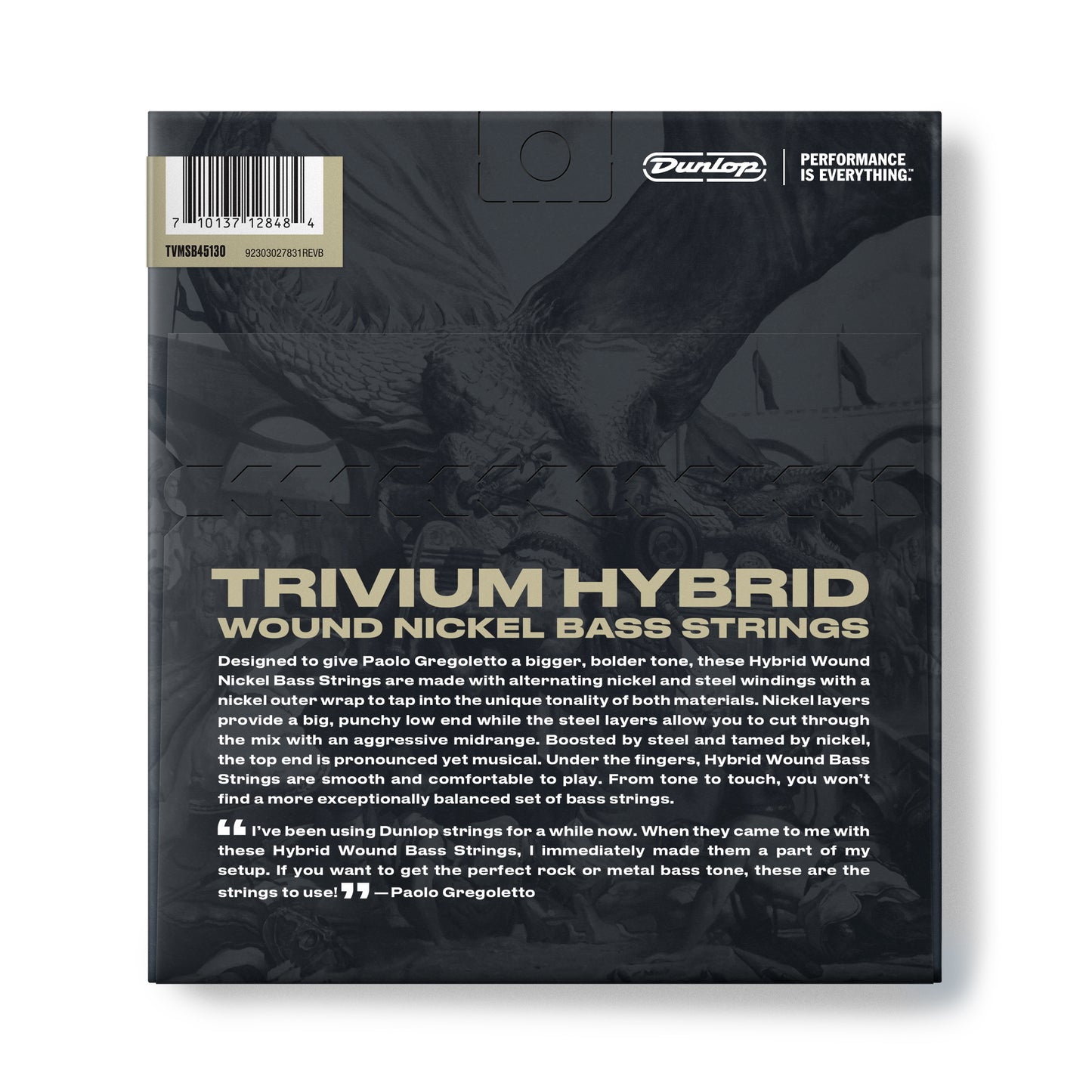 Jim Dunlop DUNLOP TRIVIUM HYBRID WOUND NICKEL ARTIST-SELECTED CUSTOM SIGNATURE ELECTRIC BASS 05-STRING SET - 45-130 HYBRID - TVMSB45130