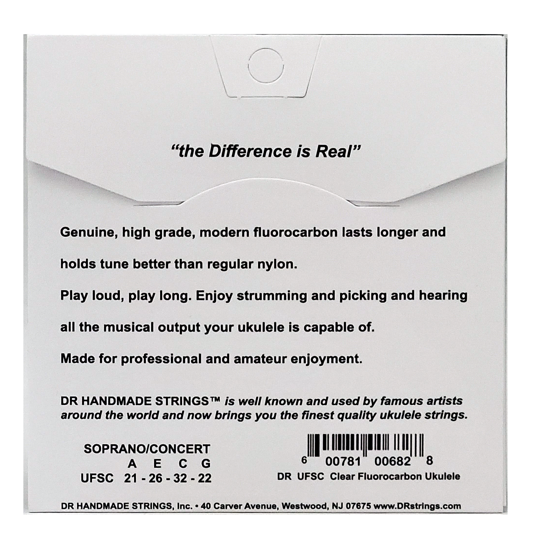 DR Strings DR MOONBEAMS Clear Fluorocarbon Ukulele String Set - 21-22 Soprano/Concert UFSC