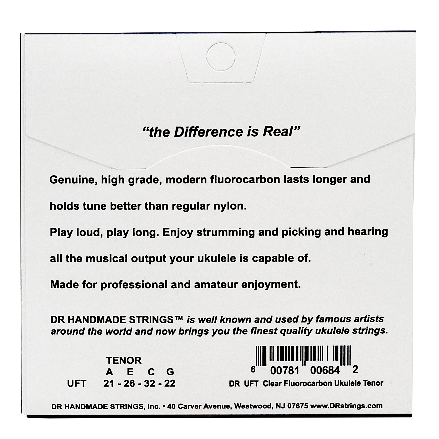 DR Strings DR MOONBEAMS Clear Fluorocarbon Ukulele String Set - 21-22 Tenor UFT