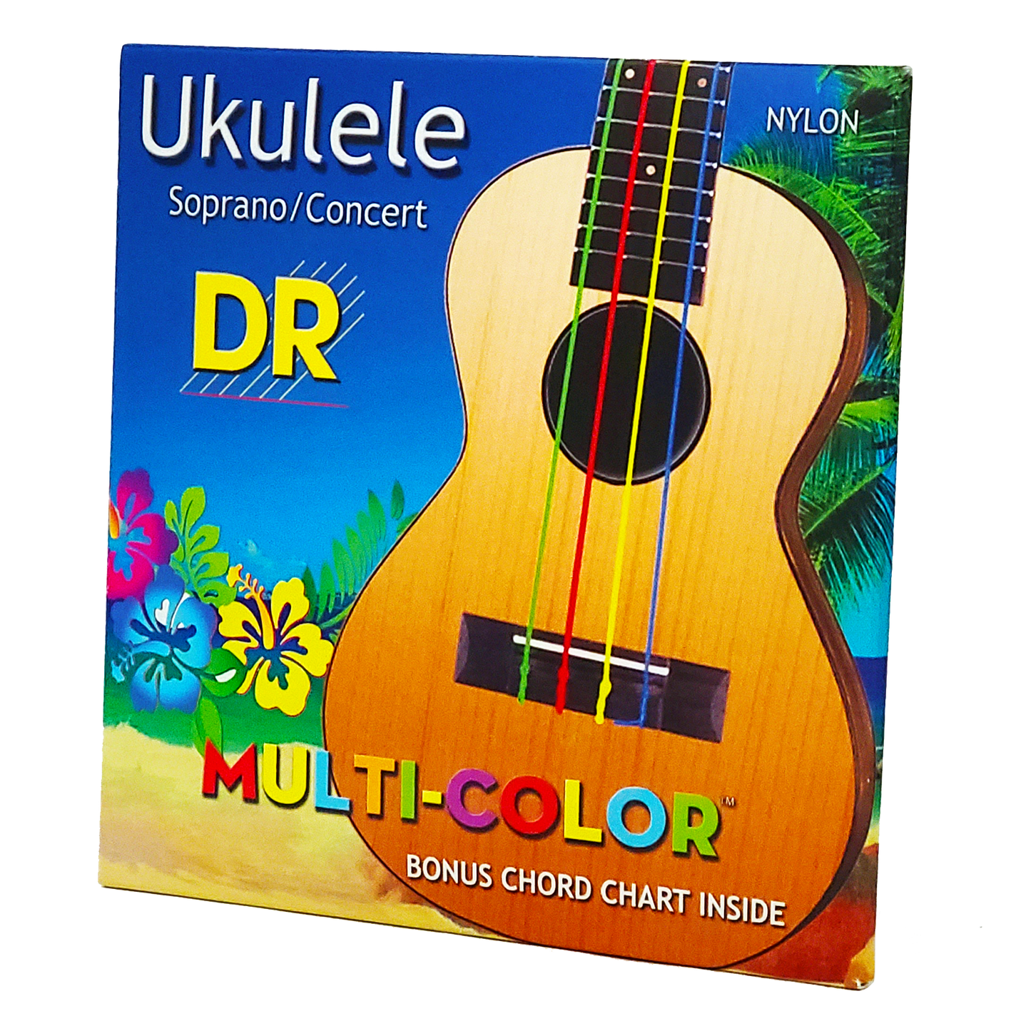 DR Strings DR MULTI-COLOR Nylon Ukulele String Set - 24-26 Soprano/Concert UMCSC