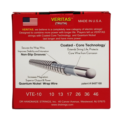 DR Strings DR Veritas Accurate Core Coated Electric Guitar String Set 03-pack - 10-46 Medium VTE-10-3PK