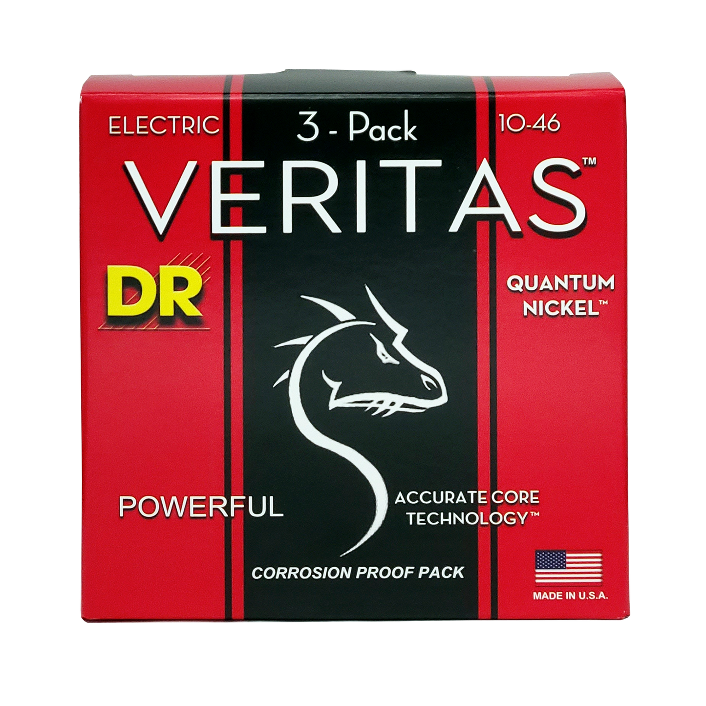 DR Strings DR Veritas Accurate Core Coated Electric Guitar String Set 03-pack - 10-46 Medium VTE-10-3PK