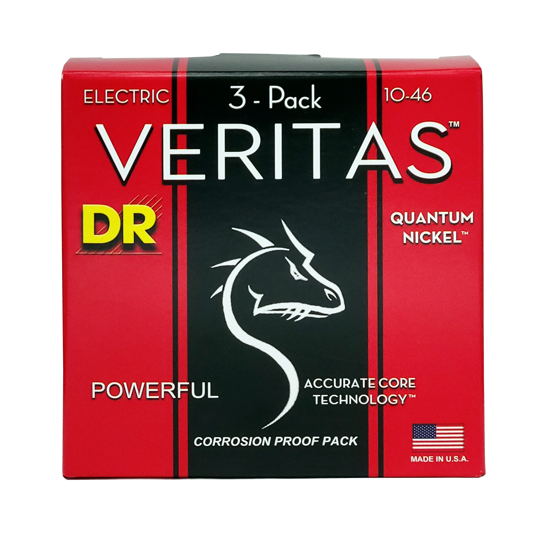 DR Strings DR Veritas Accurate Core Coated Electric Guitar String Set 03-pack - 10-46 Medium VTE-10-3PK