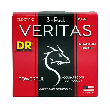 DR Strings DR Veritas Accurate Core Coated Electric Guitar String Set 03-pack - 10-46 Medium VTE-10-3PK