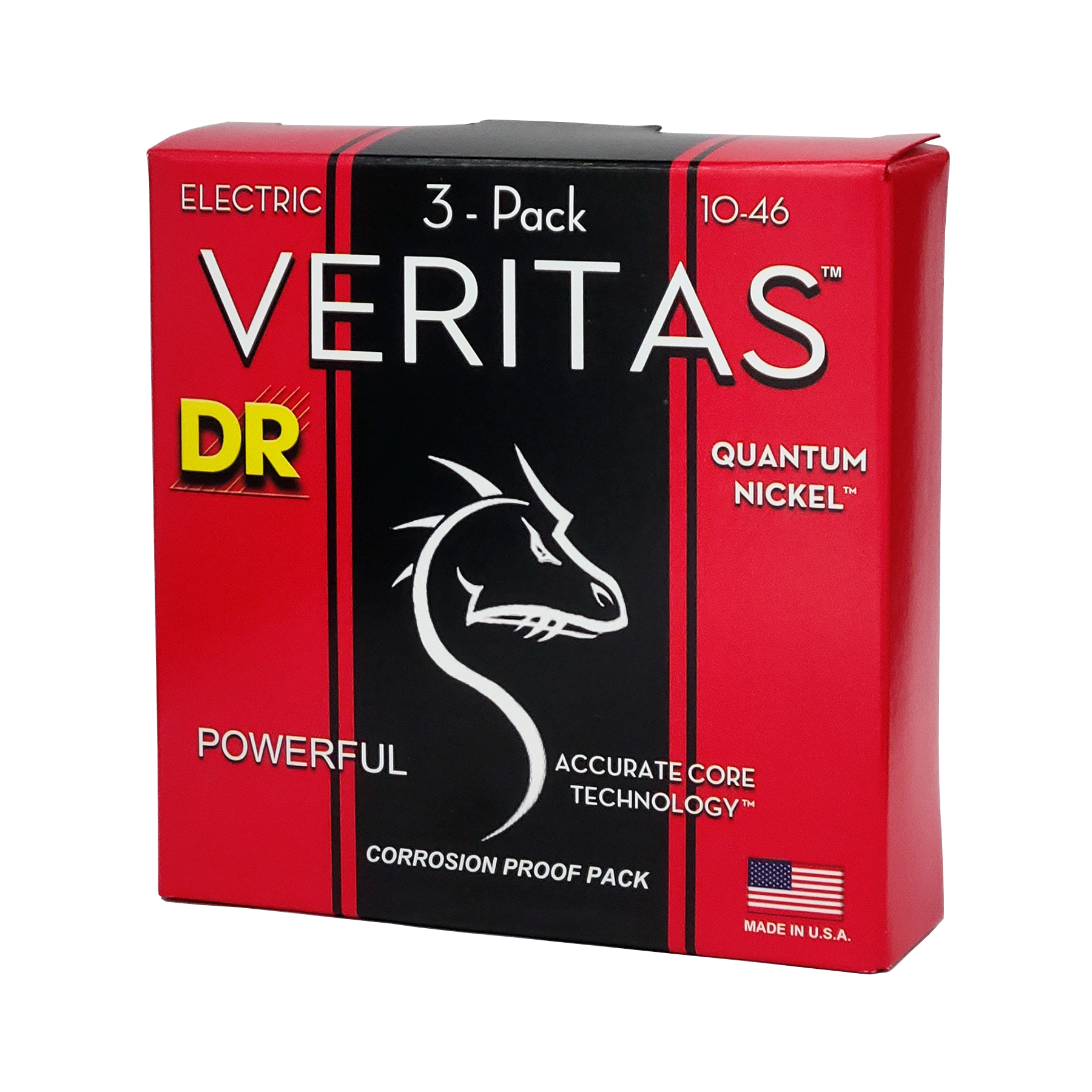 DR Strings DR Veritas Accurate Core Coated Electric Guitar String Set 03-pack - 10-46 Medium VTE-10-3PK