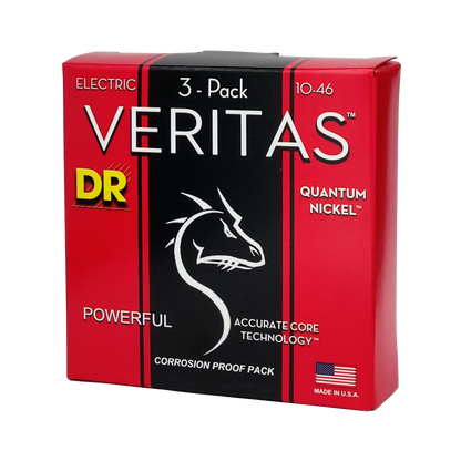 DR Strings DR Veritas Accurate Core Coated Electric Guitar String Set 03-pack - 10-46 Medium VTE-10-3PK