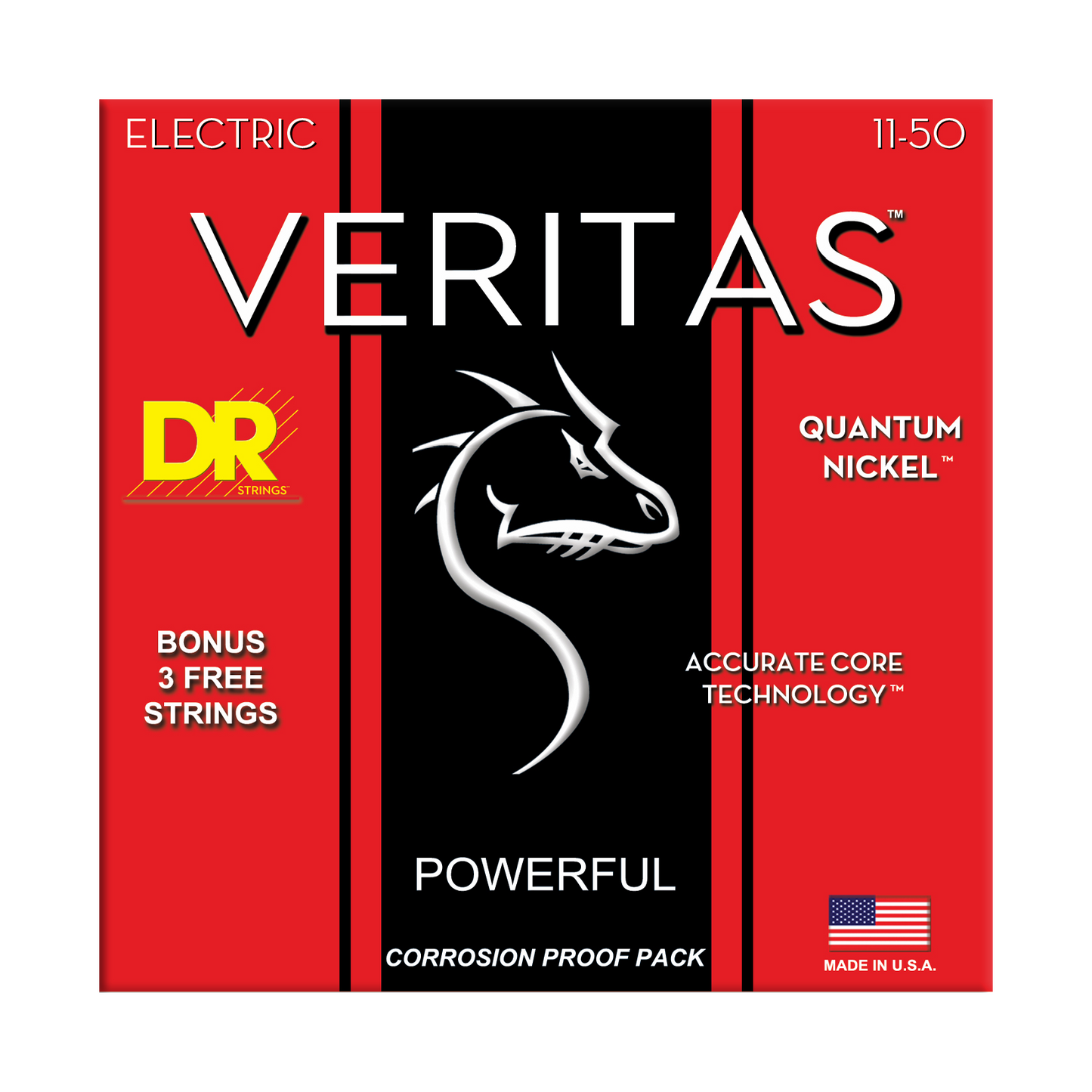 DR Strings DR Veritas Accurate Core Coated Electric Guitar String Set - 11-50 Heavy VTE-11