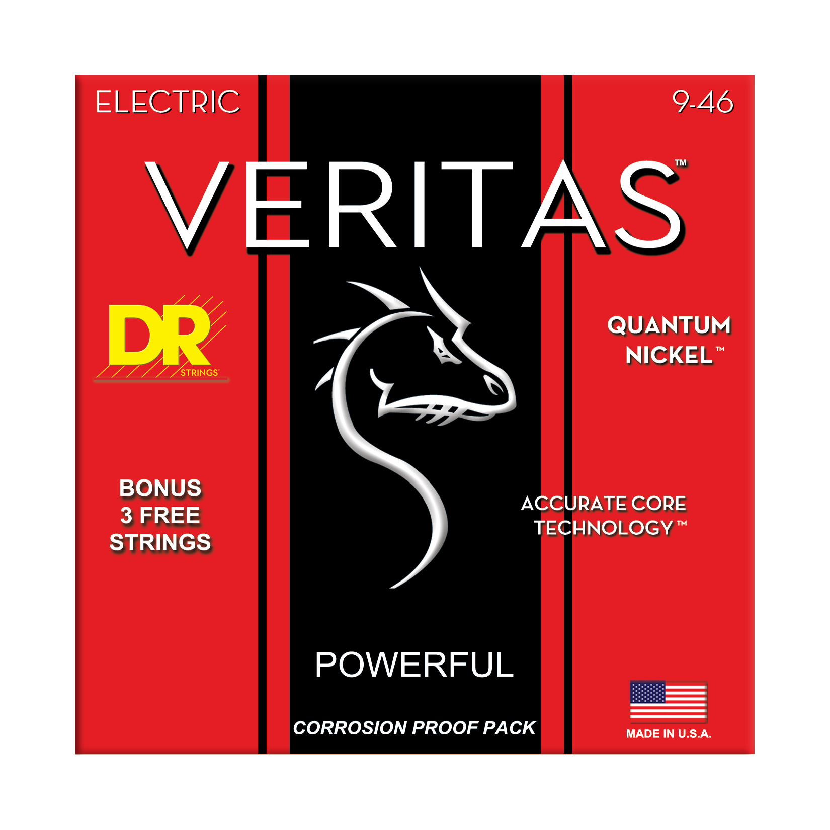 DR Strings DR Veritas Accurate Core Coated Electric Guitar String Set - 09-46 Light/Medium VTE-9/46