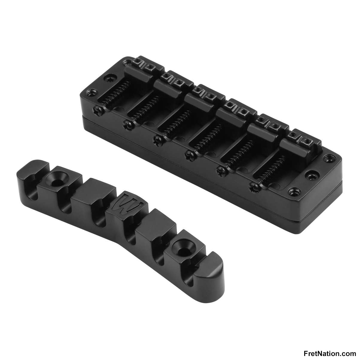 Warwick Warwick Parts - 2-Piece 3D Bridge & Tailpiece, 6-String - Black - SP W 30135 6B