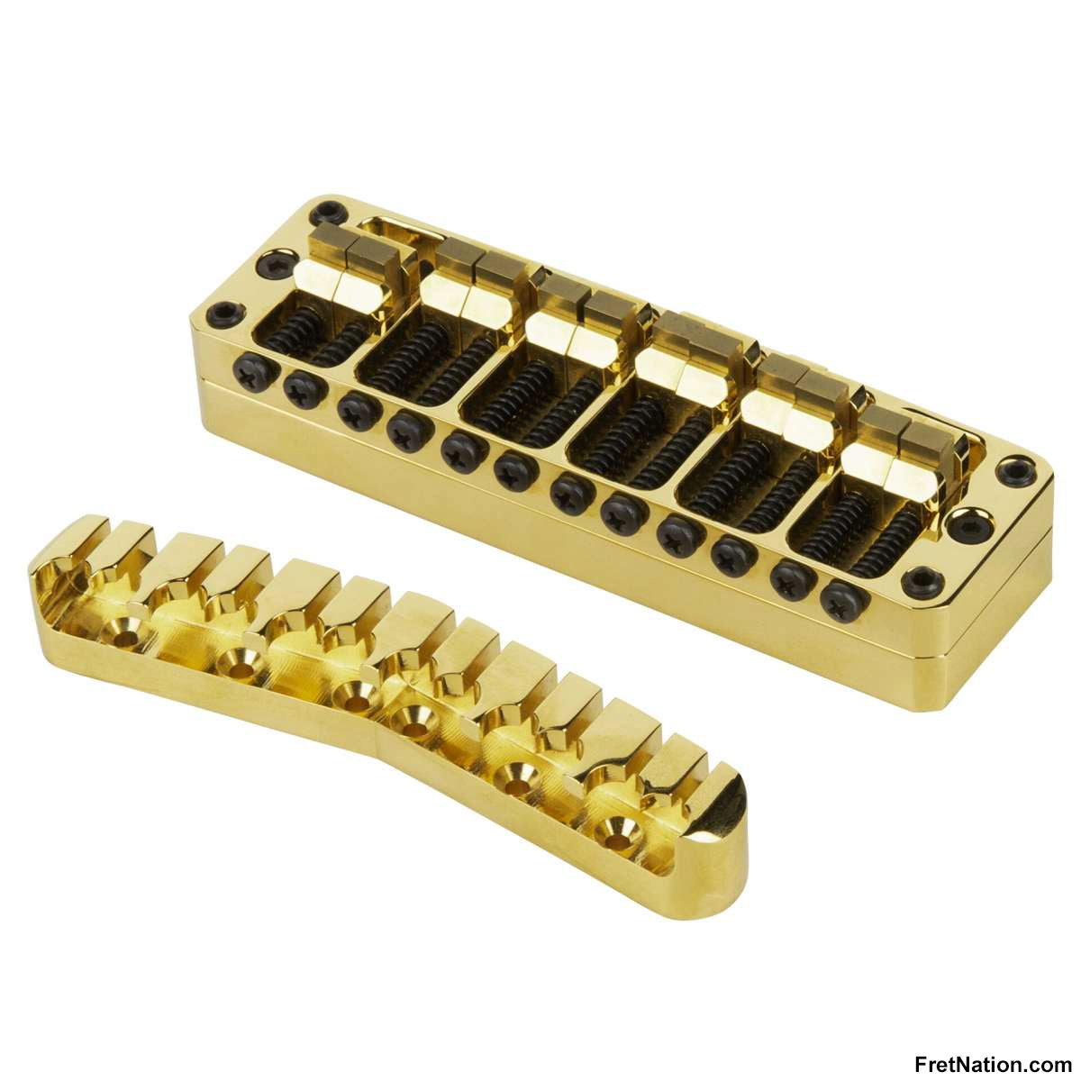 Warwick Warwick Parts - 3D Bridge + Tailpiece, 12-String, Brass - Gold - SP W 30136 12BG