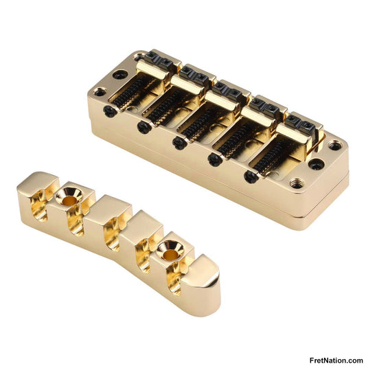 Warwick Warwick Parts - 2-Piece 3D Bridge & Tailpiece, 6-String - Gold - SP W 30136 6G