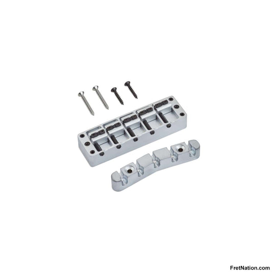 Warwick Warwick Parts - Bridge + Tailpiece, 5-String, Broadneck - Satin Chrome - SP W 30147 5BN S