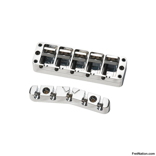 Warwick Warwick Parts - Bridge + Tailpiece, 5-String, Broadneck - Chrome - SP W 30148 5BN C