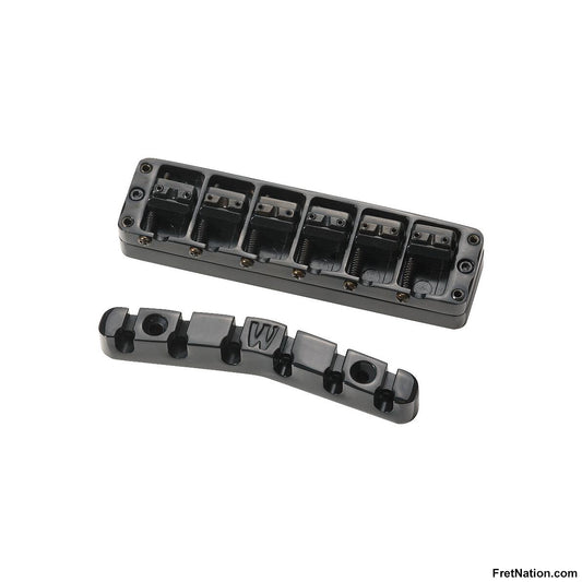 Warwick Warwick Parts - Bridge + Tailpiece, 6-String, Broadneck / Black - SP W 30155 6BN B