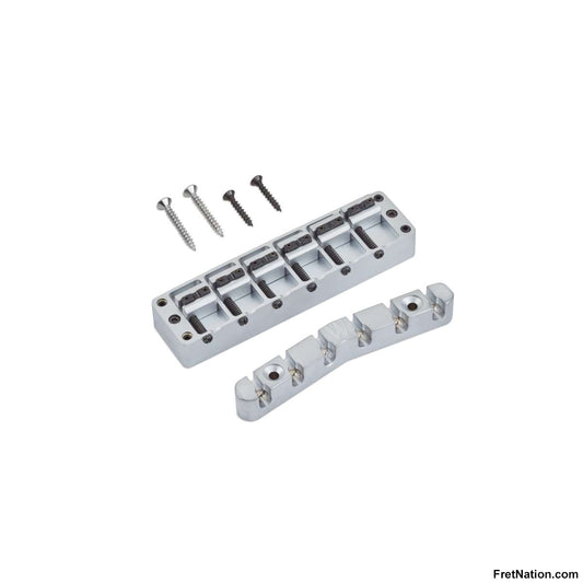 Warwick Warwick Parts - Brass Bridge + Tailpiece, 6-String, Broadneck - Satin Chrome - SP W 30157 6BN BS