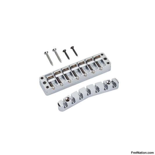 Warwick Warwick Parts - Bridge + Tailpiece, 7-String, Broadneck, Brass / Chrome - SP W 30158 7BN BC
