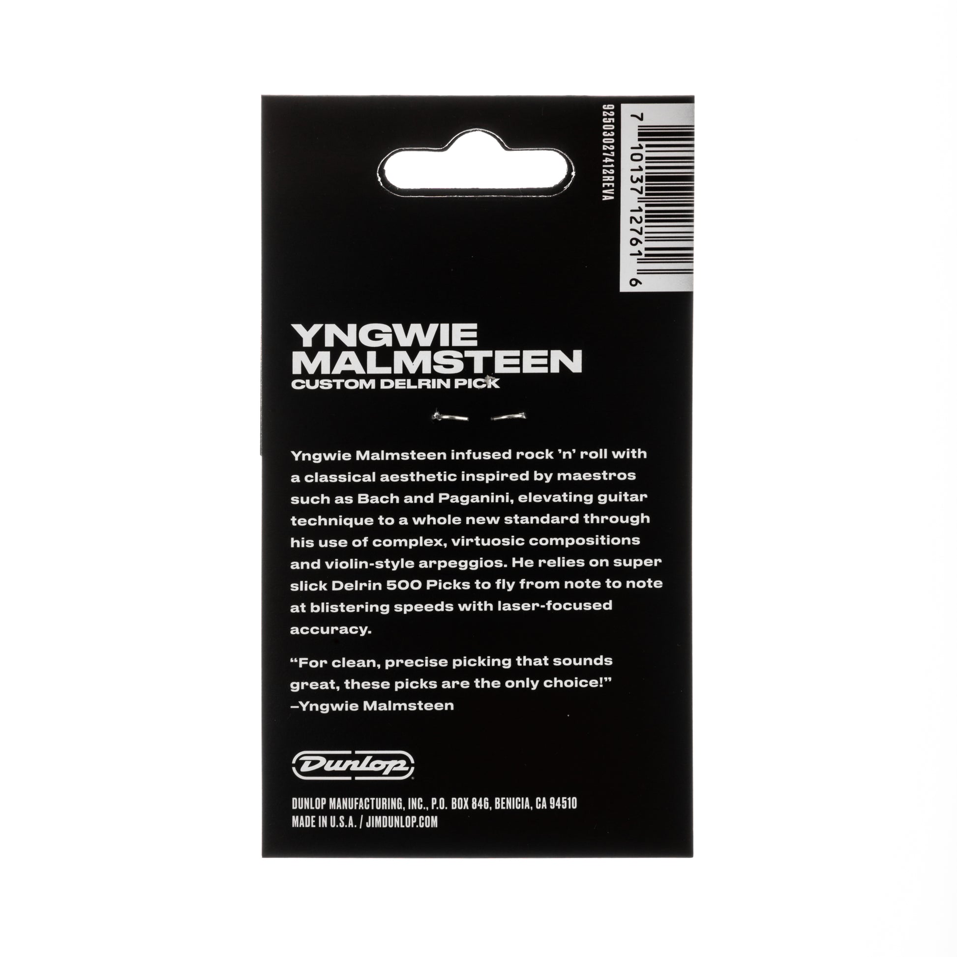 Jim Dunlop DUNLOP YNGWIE MALMSTEEN CUSTOM 1.5mm DELRIN GUITAR PICK WHITE PLAYER'S PACK 06-PACK - YJMP01WH