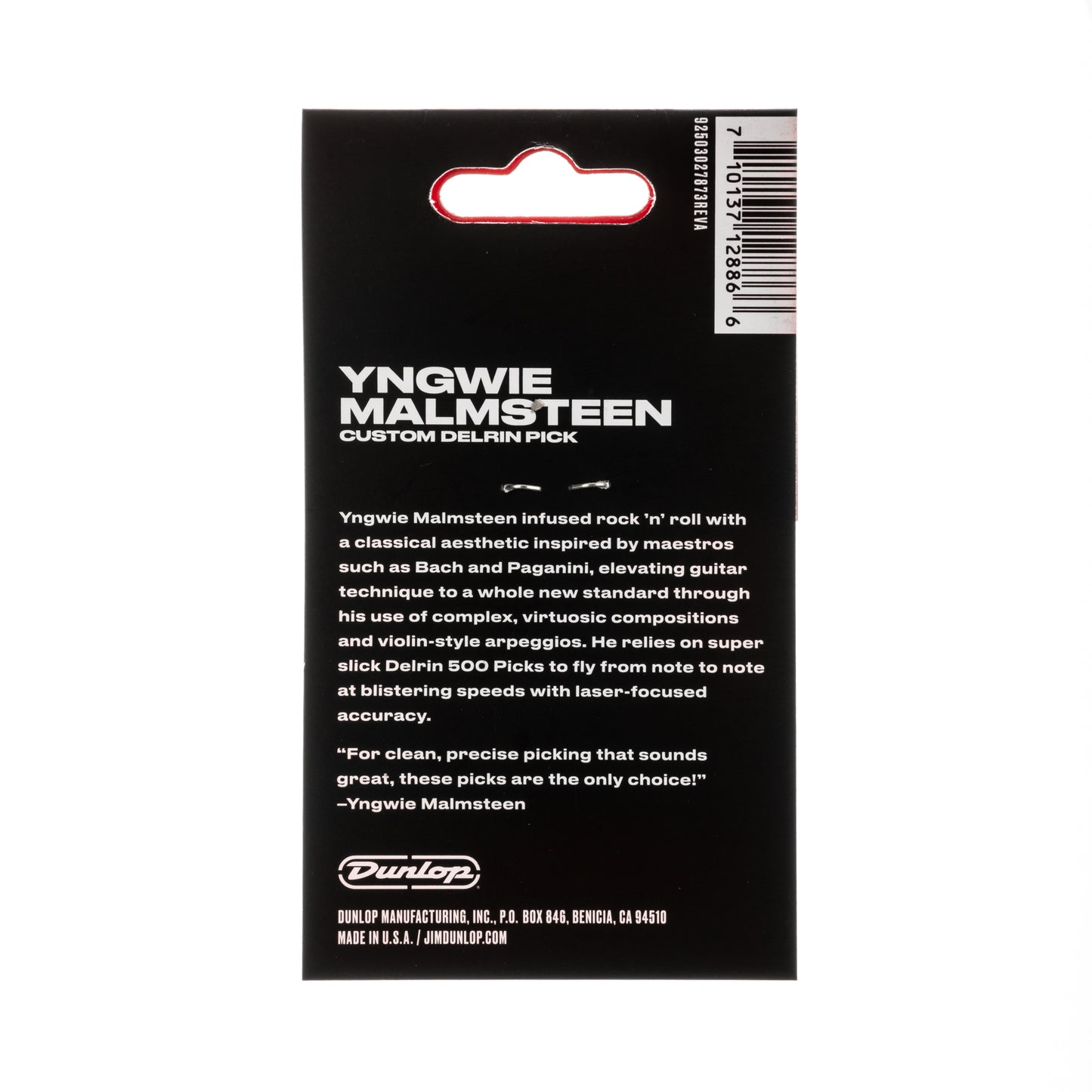 Jim Dunlop DUNLOP YNGWIE MALMSTEEN CUSTOM 1.14mm DELRIN GUITAR PICK YELLOW PLAYER'S PACK 06-PACK - YJMP03YL