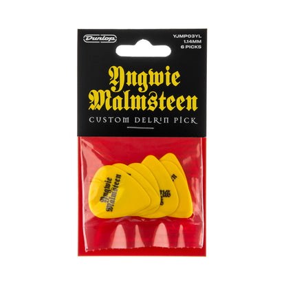 Jim Dunlop DUNLOP YNGWIE MALMSTEEN CUSTOM 1.14mm DELRIN GUITAR PICK YELLOW PLAYER'S PACK 06-PACK - YJMP03YL
