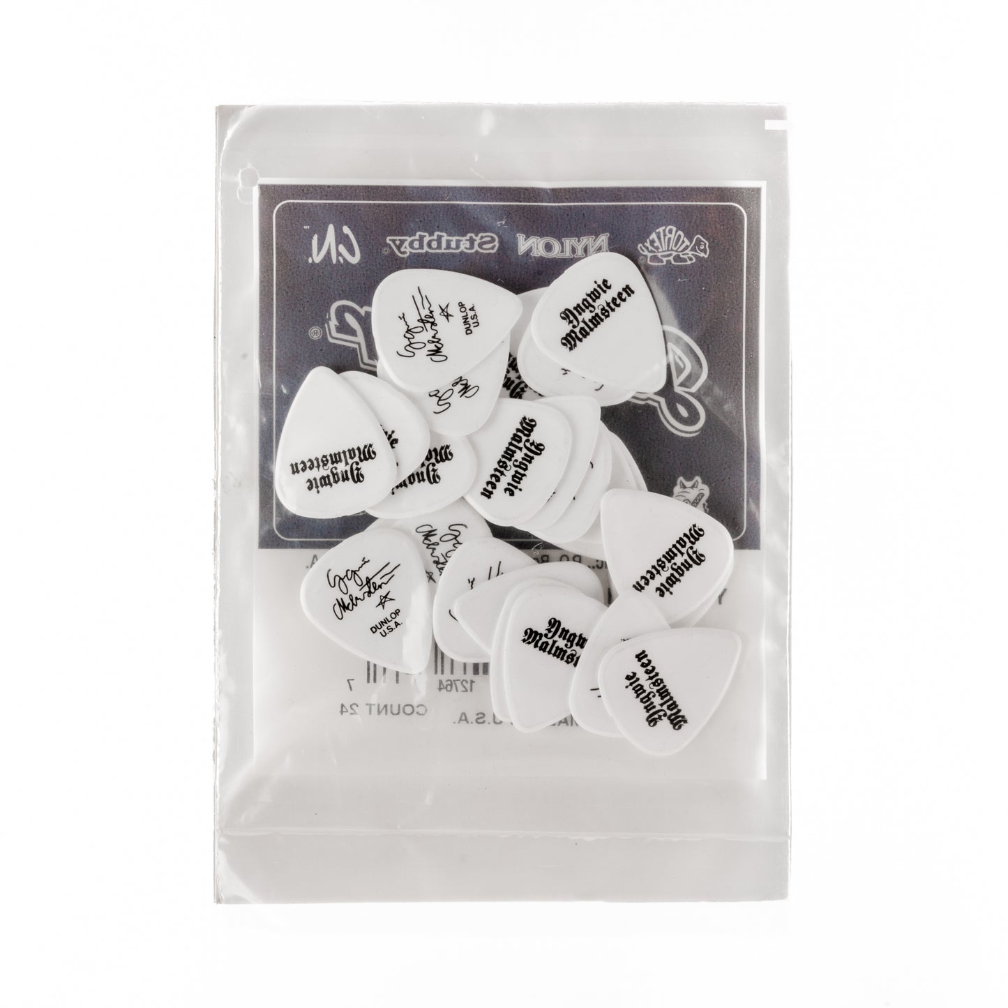Jim Dunlop DUNLOP YNGWIE MALMSTEEN CUSTOM 1.5mm DELRIN GUITAR PICK WHITE REFILL BAG 24-PACK - YJMR01WH