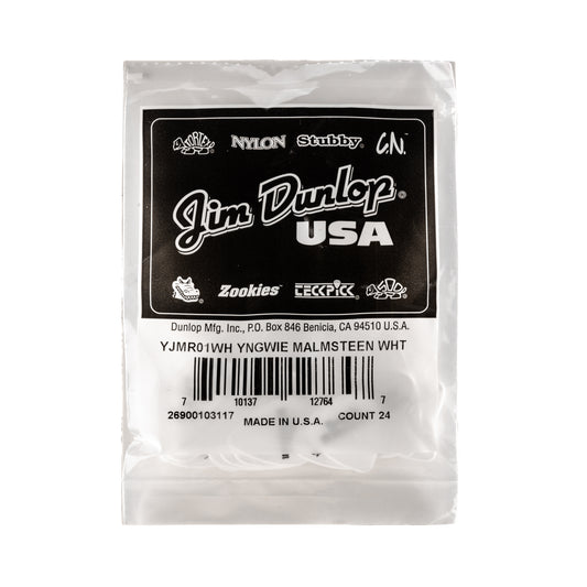 Jim Dunlop DUNLOP YNGWIE MALMSTEEN CUSTOM 1.5mm DELRIN GUITAR PICK WHITE REFILL BAG 24-PACK - YJMR01WH