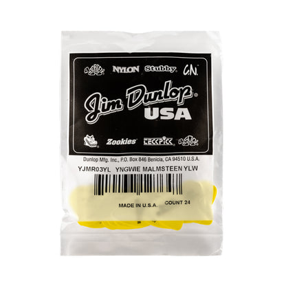 Jim Dunlop DUNLOP YNGWIE MALMSTEEN CUSTOM 1.14mm DELRIN GUITAR PICK YELLOW REFILL BAG 24-PACK - YJMR03YL
