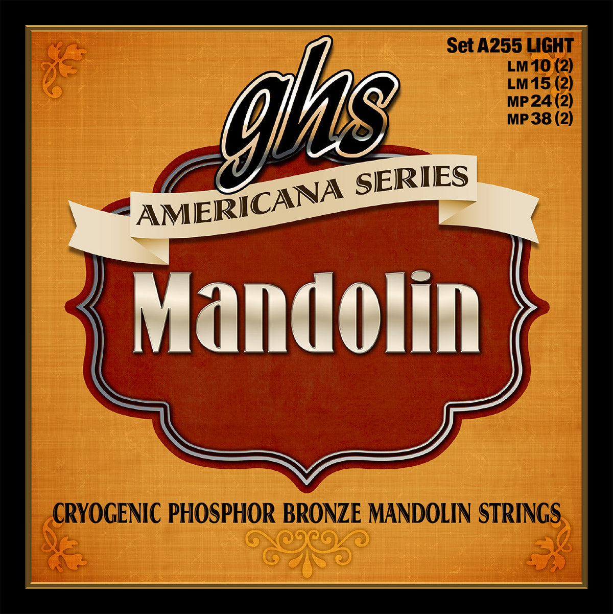GHS Strings GHS Americana Series Mandolin Phosphor Bronze 04-String Set - 10-38 Light A255