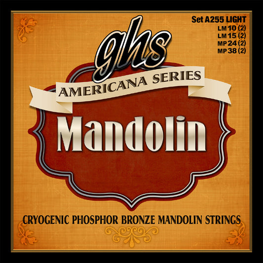 GHS Strings GHS Americana Series Mandolin Phosphor Bronze 04-String Set - 10-38 Light A255