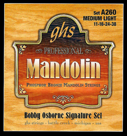 GHS Strings GHS Bobby Osborne Signature Mandolin Phosphor Bronze 04-String Set - 11-38 Medium Light A260