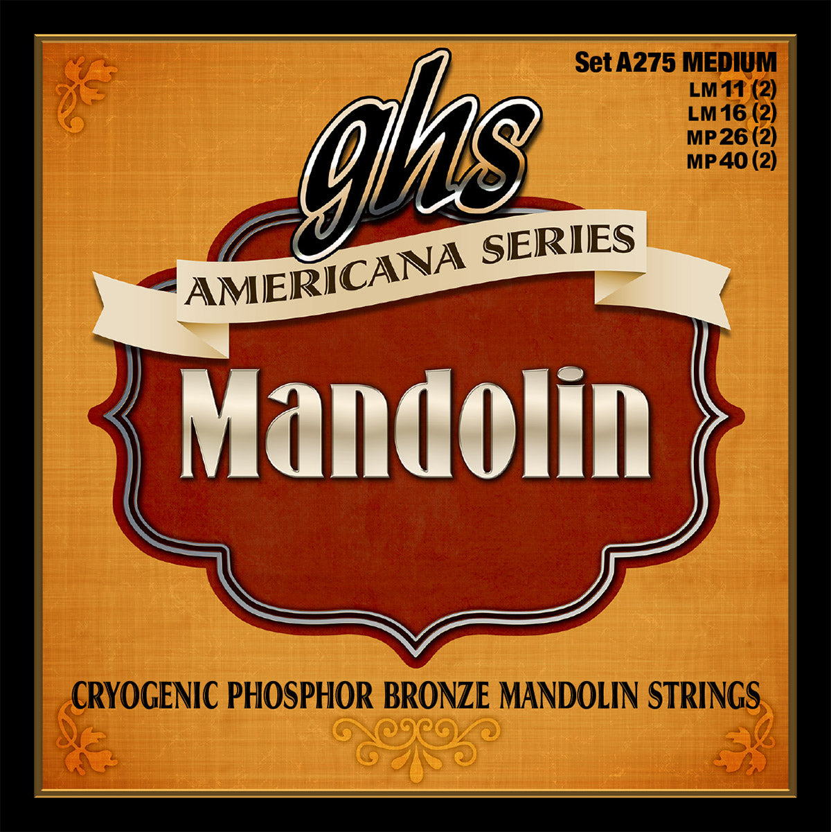 GHS Strings GHS Americana Series Mandolin Phosphor Bronze 04-String Set - 11-40 Medium A275