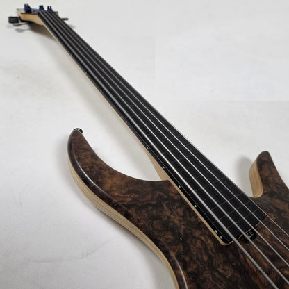 AC Guitars AC Guitars Krell 5-String Fretless Bass 34" Scale Turkish Walnut 8.86lbs