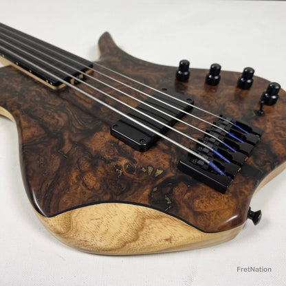 AC Guitars AC Guitars Krell 5-String Fretless Bass 34" Scale Turkish Walnut 8.86lbs