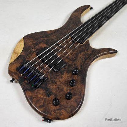 AC Guitars AC Guitars Krell 5-String Fretless Bass 34" Scale Turkish Walnut 8.86lbs