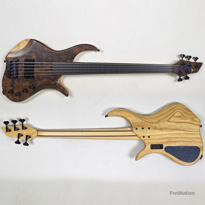 AC Guitars AC Guitars Krell 5-String Fretless Bass 34" Scale Turkish Walnut 8.86lbs