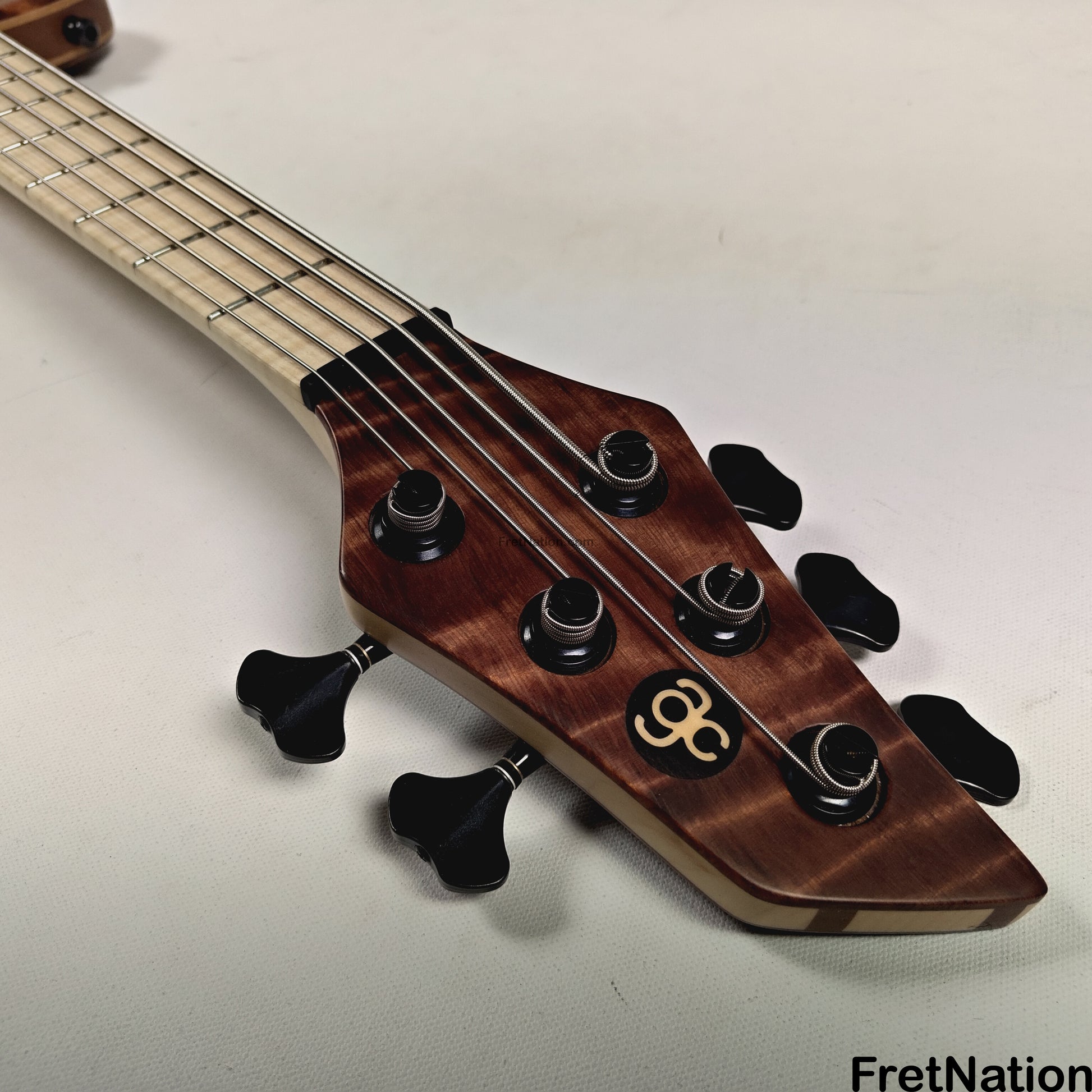 AC Guitars AC Guitars Finn R Type 5-String Bass 33" Scale Flame Redwood 8.86lbs