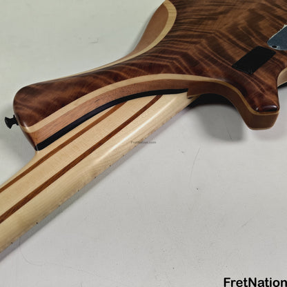 AC Guitars AC Guitars Finn R Type 5-String Bass 33" Scale Flame Redwood 8.86lbs