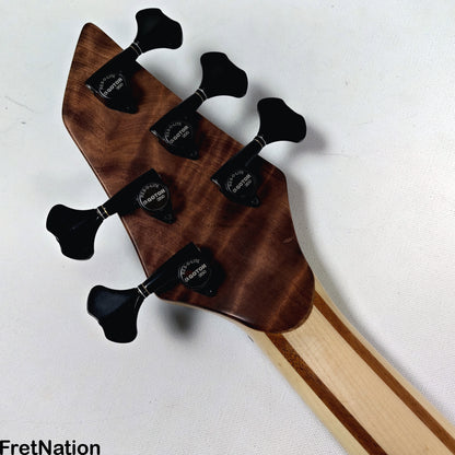 AC Guitars AC Guitars Finn R Type 5-String Bass 33" Scale Flame Redwood 8.86lbs