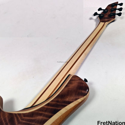 AC Guitars AC Guitars Finn R Type 5-String Bass 33" Scale Flame Redwood 8.86lbs