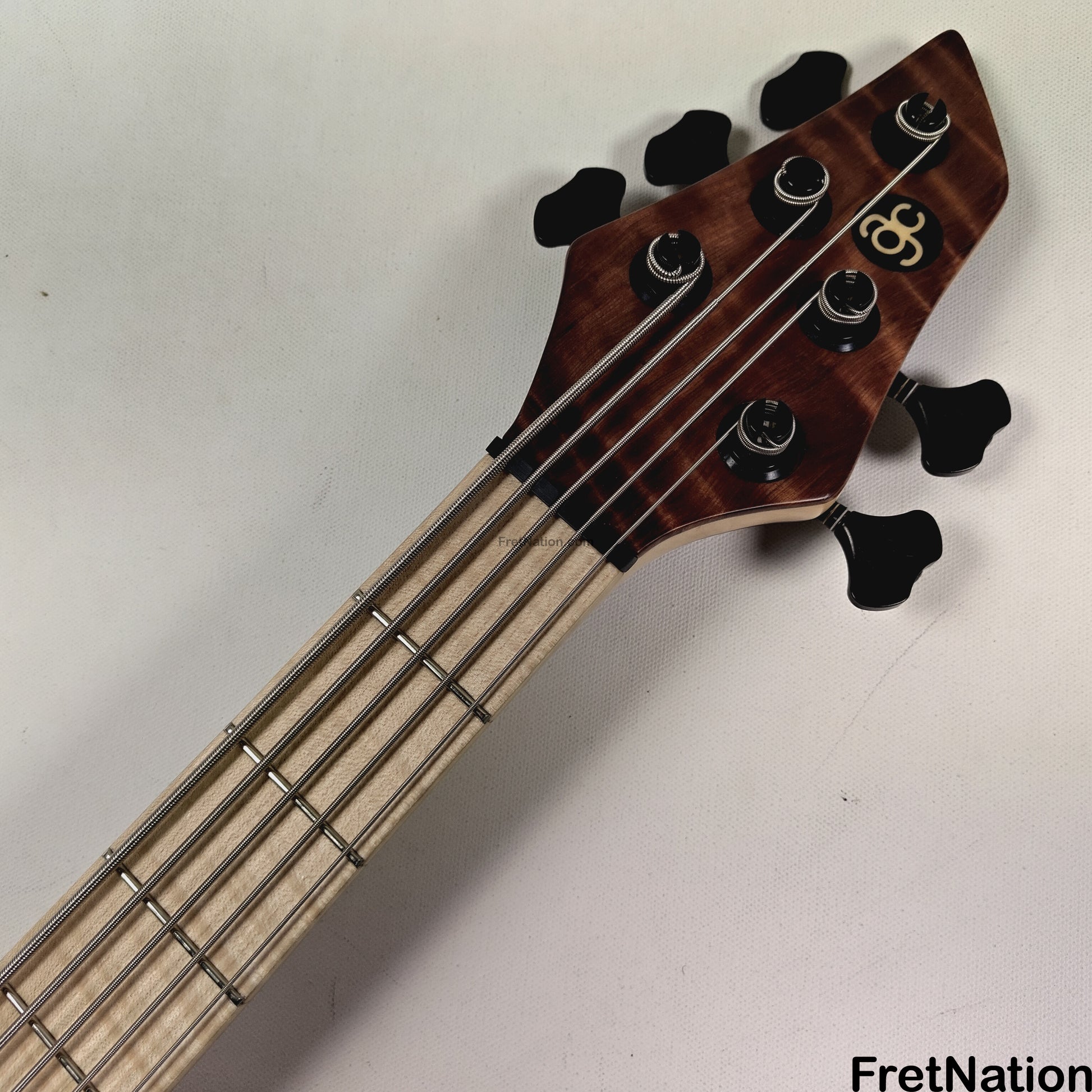 AC Guitars AC Guitars Finn R Type 5-String Bass 33" Scale Flame Redwood 8.86lbs