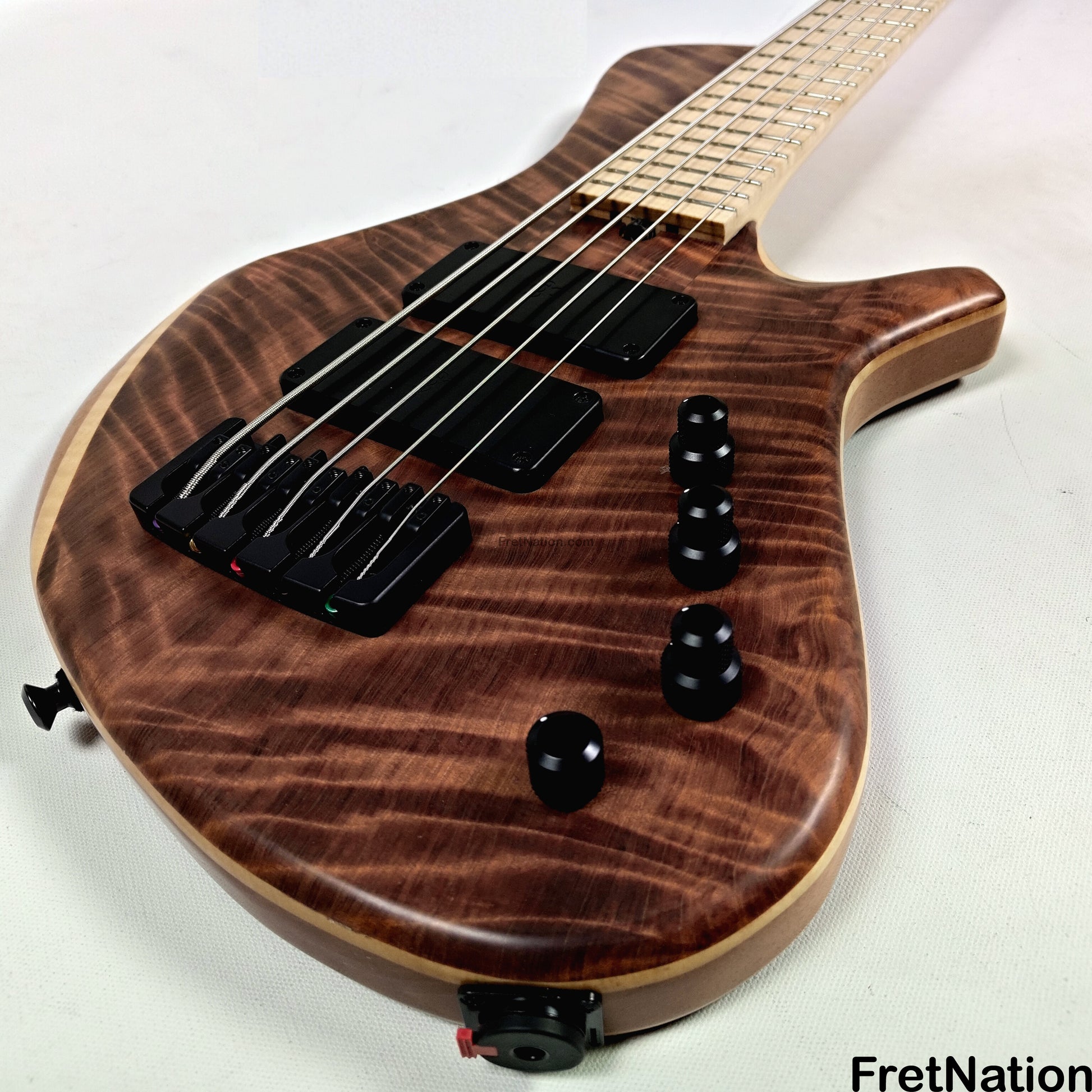 AC Guitars AC Guitars Finn R Type 5-String Bass 33" Scale Flame Redwood 8.86lbs
