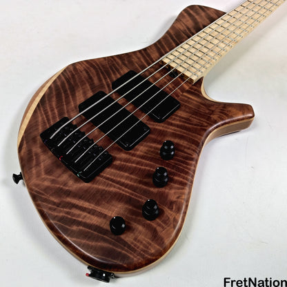 AC Guitars AC Guitars Finn R Type 5-String Bass 33" Scale Flame Redwood 8.86lbs